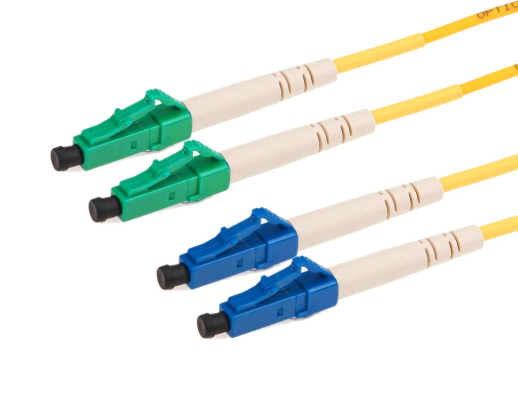 fiberoptisk patchkabel SM 1 m LC-APC/LC duplex Fibrain gold G657A1 LS0H