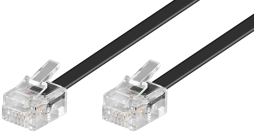 RJ12 2m 6/4n suora, harmaa 