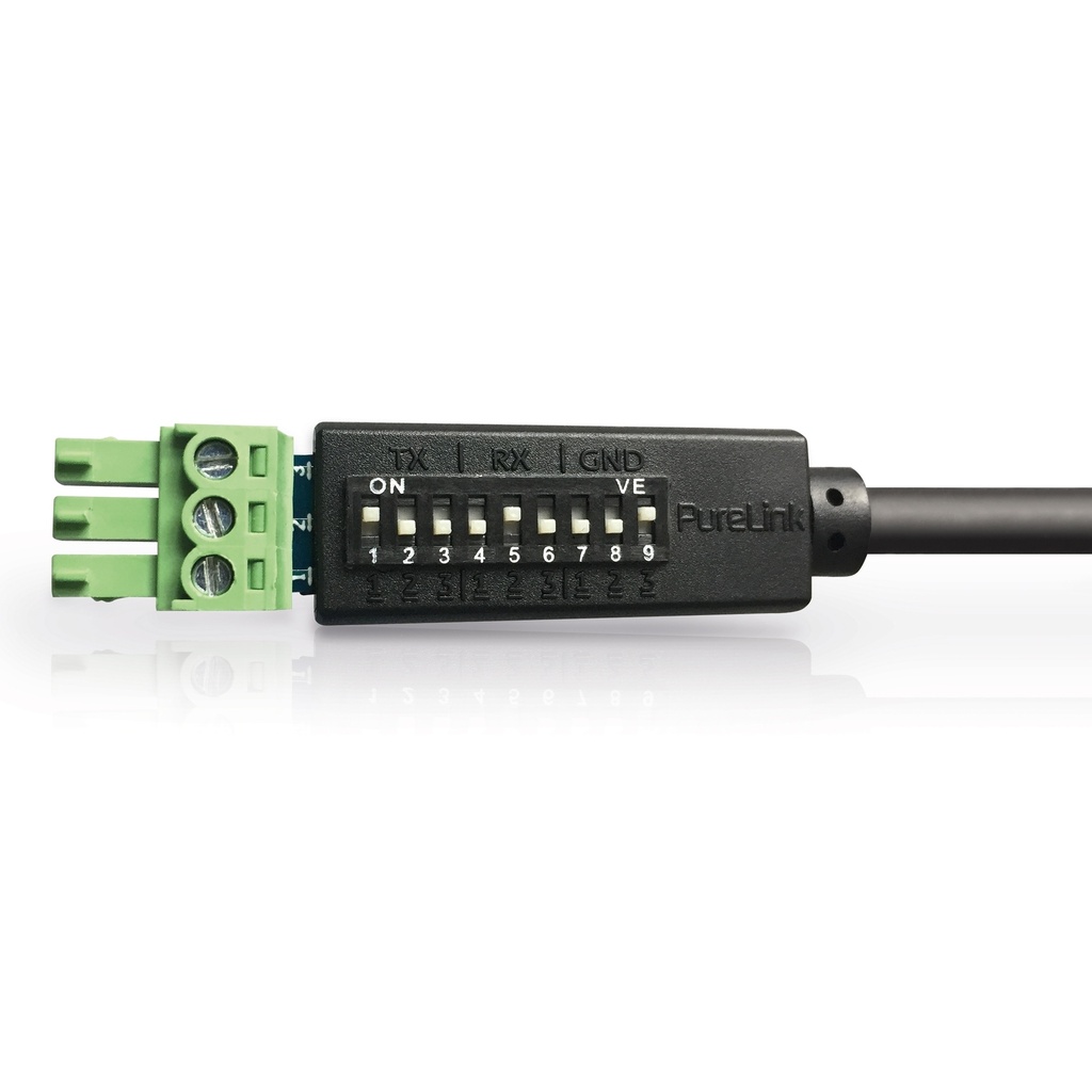 RS232 adapterikaap 9D/3 nap Phoenix DIP-kytkimellä