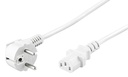 mains power cable earthed right-angle 5 m white type F CEE 7/7 > C13 IP 9002150 V