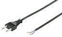 mains power cable Europlug unterminated end 1.5 m black (Type C CEE 7/16) IP 900