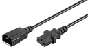 nätkabel jordad 3-pol. 3 m ATK 3×0,75 mm² hona/hane C13/C14 IP