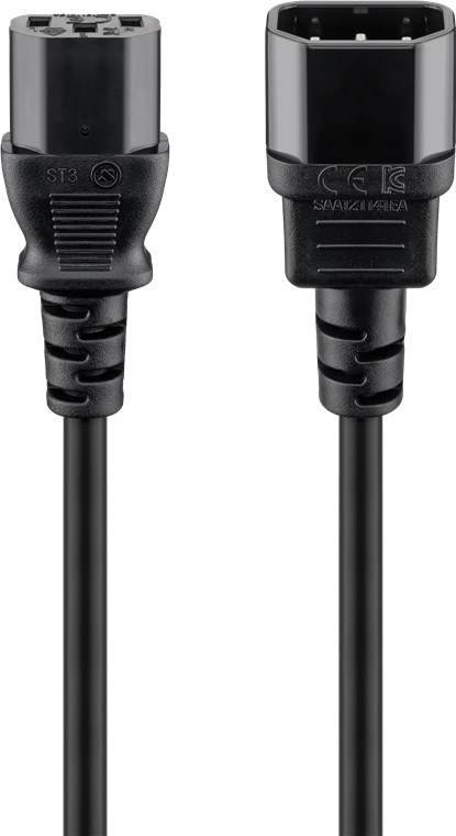 mains power cable earthed 3-pole. 2 m ATK 3×0.75 mm² female/male C13/C14 IP