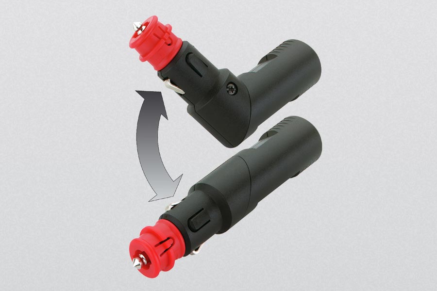 right-angle auto-/venepist/with adapter sleeve 12/24V 8A folding, vedpois