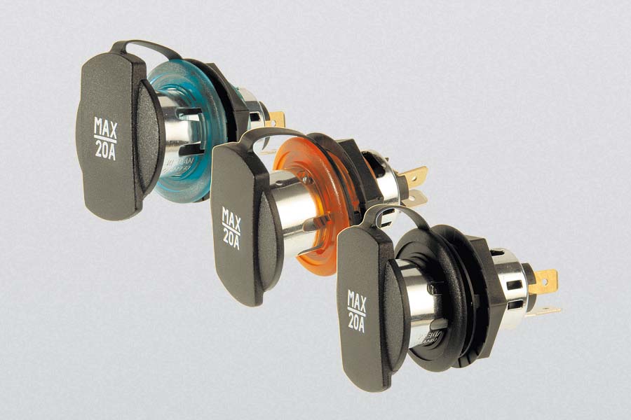 cigarette-lighter socket 20A flap 12/24V screw terminal