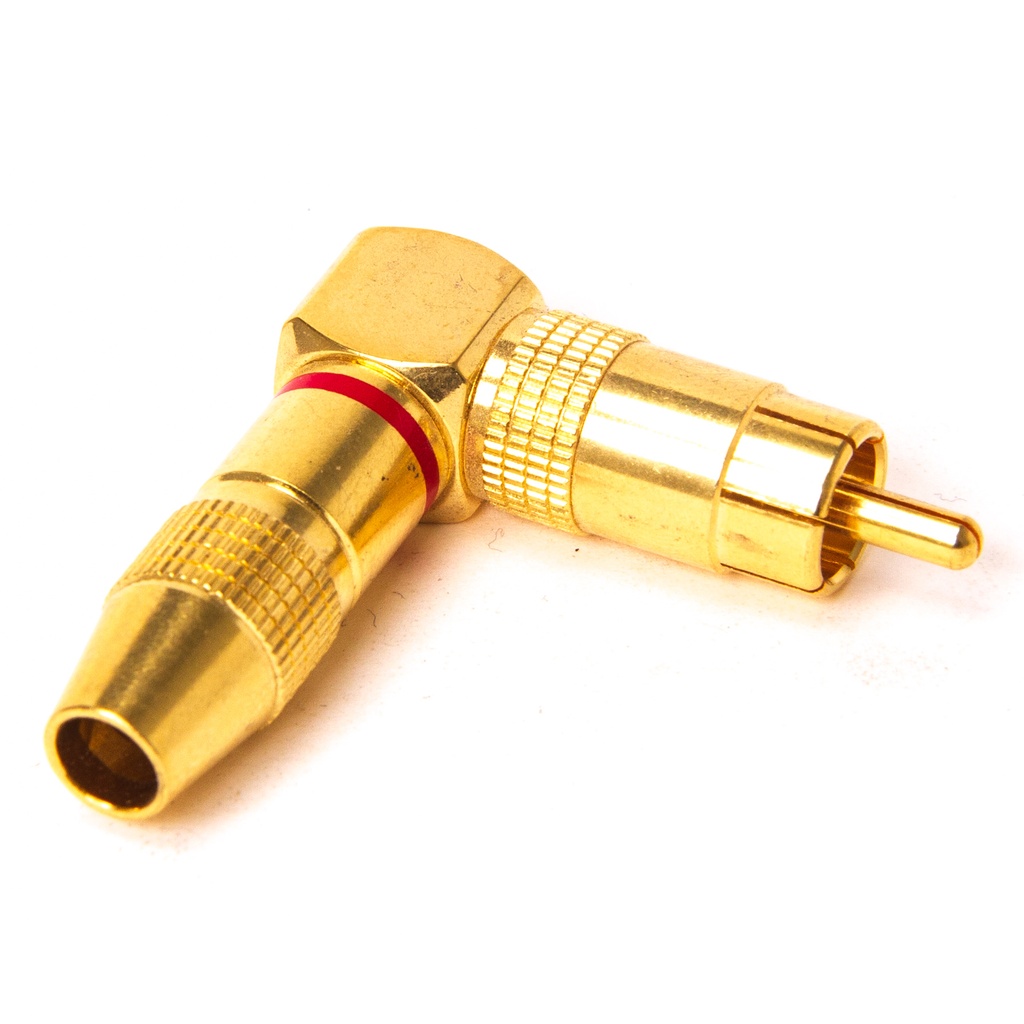 RCA-male right-angle long gold-plated