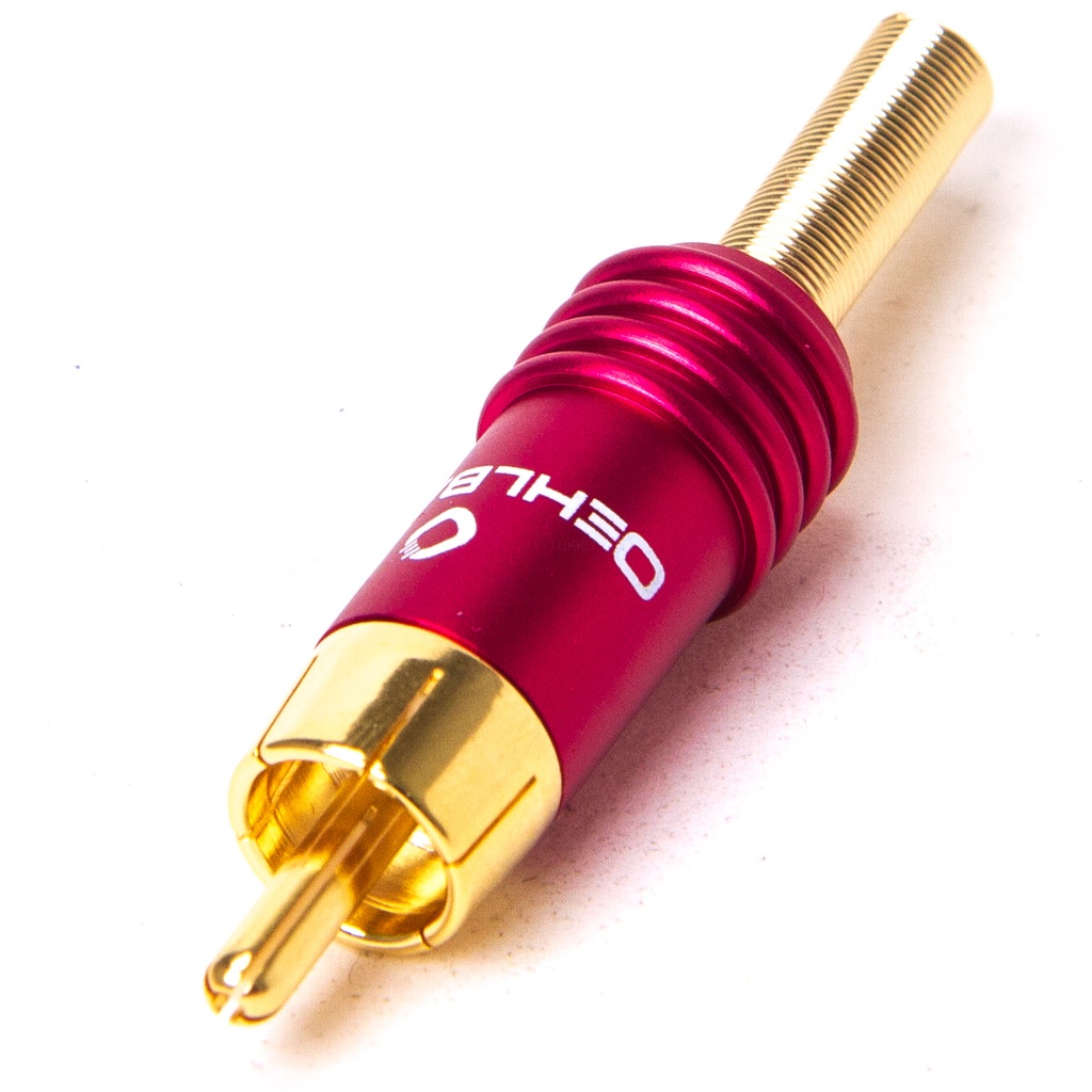 RCA-hane guldpläterad röd 4,2mm för kabel