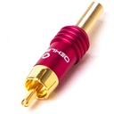 RCA-hane guldpläterad röd 4,2mm för kabel