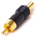 RCA-male gold-plated black 4.2mm for cable