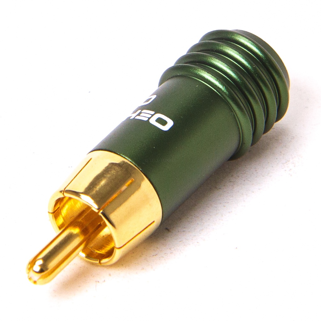 RCA terminal cap, open green 2 pcs