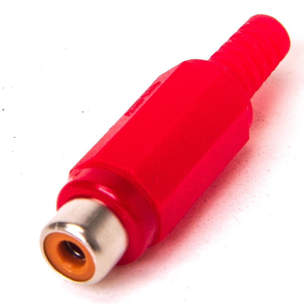 RCA-female MR-596 plastic red plastic bend relief RoHS