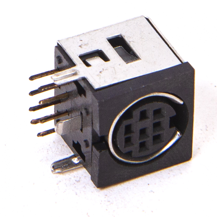 Mini-DIN panel connector 8-pin PCB shielded