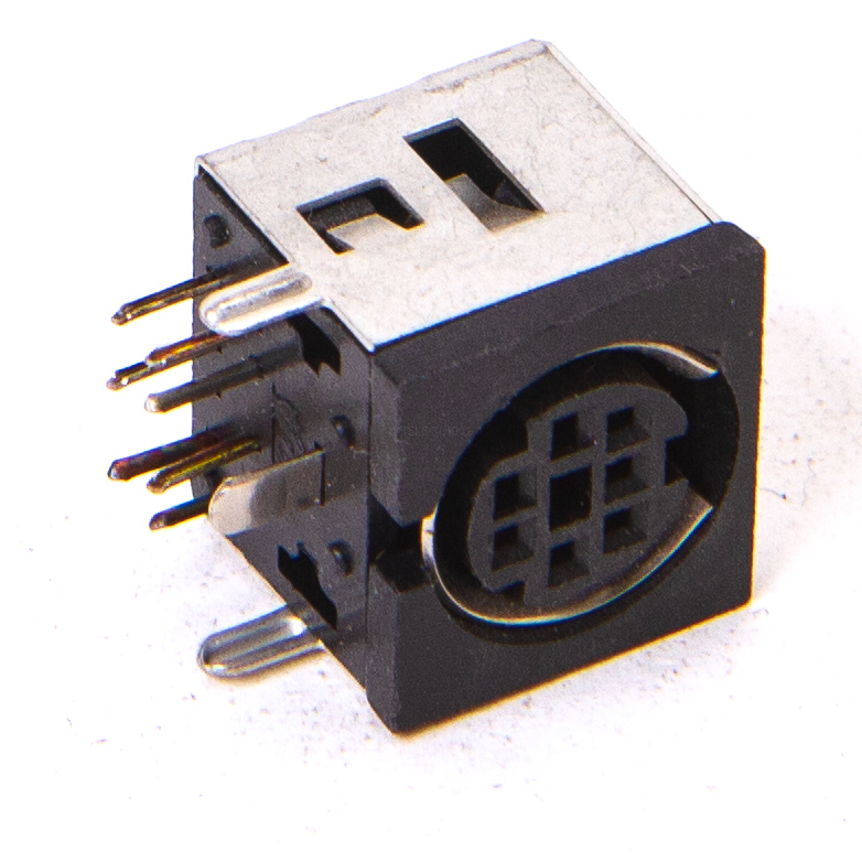 Mini-DIN panel connector 7-pin PCB shielded