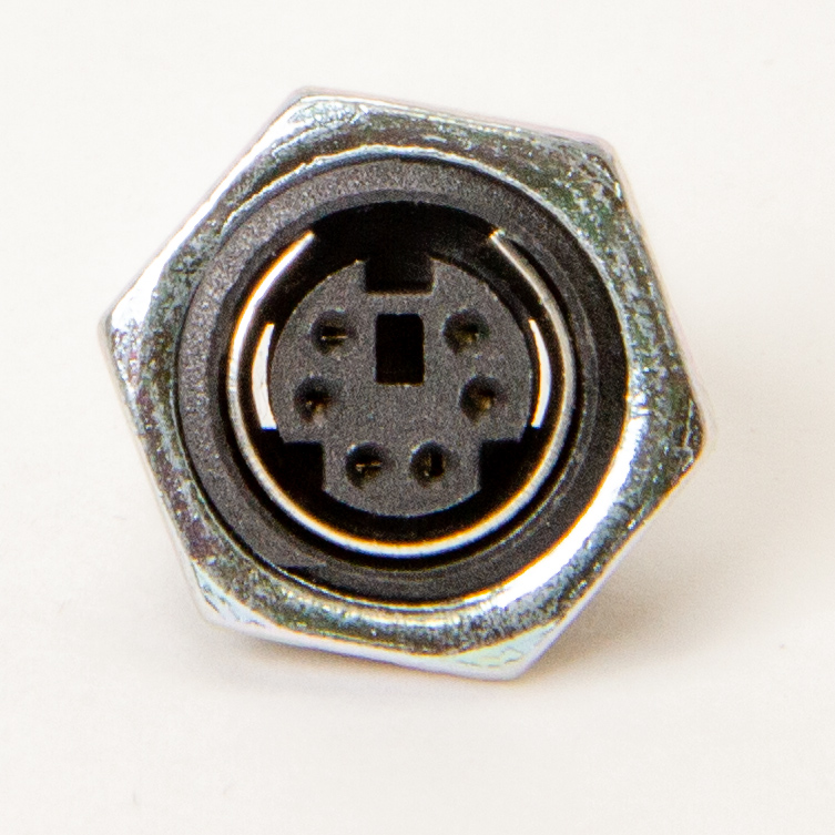 Mini-DIN panel connector 6-pin panel-mount MJ-381/6