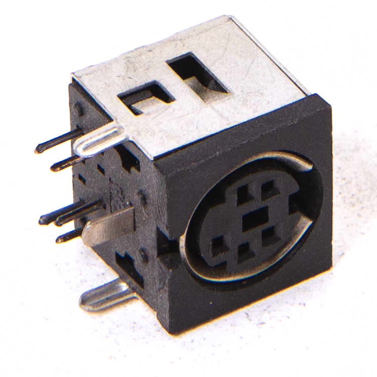 Mini-DIN-chassikontakt 5-polig PCB skärmad