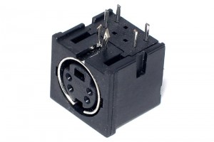 Mini-DIN-chassikontakt 4-polig PCB skärmad