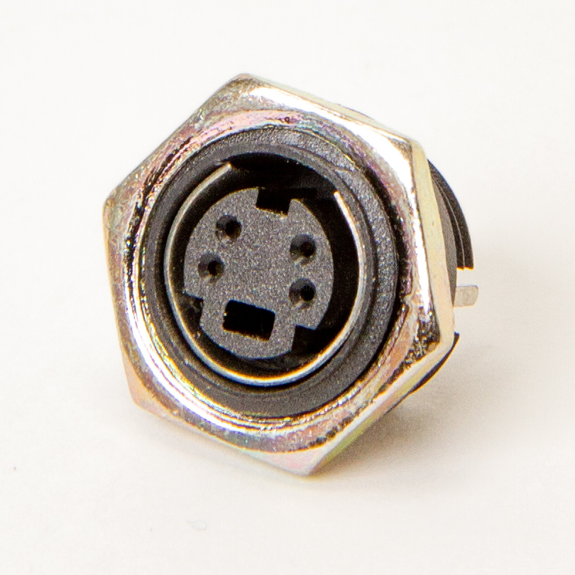 Mini-DIN panel connector 4-pin panel-mount MJ-381/4