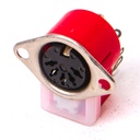 DIN panel connector 5-pin 180° stereo with switch