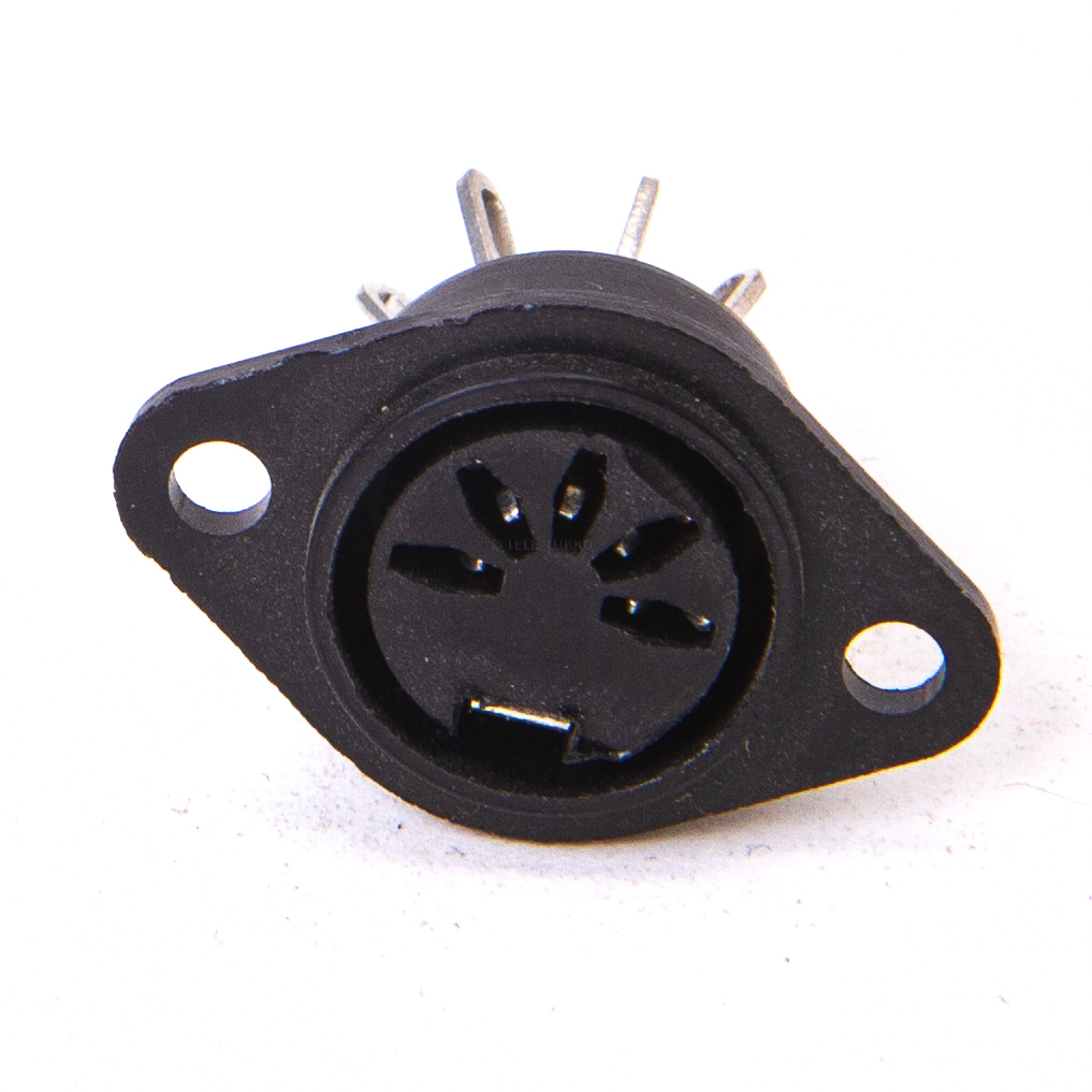 DIN panel connector 5-pin 180° stereo insulated