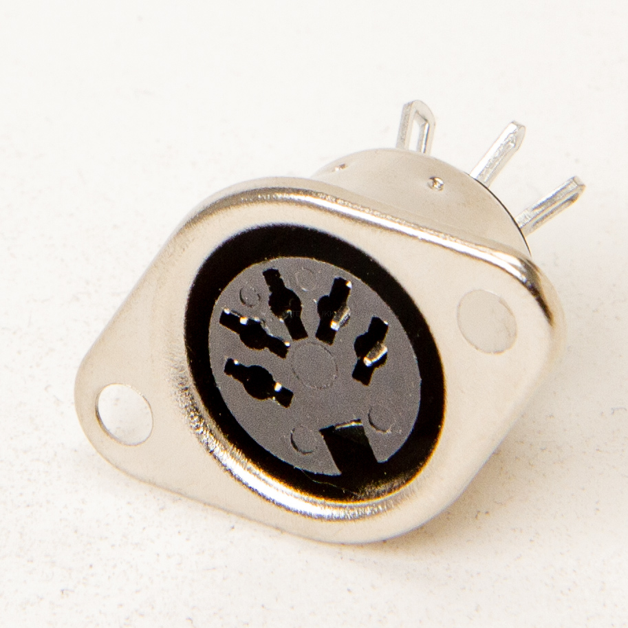 DIN panel connector 5-pin 180° stereo