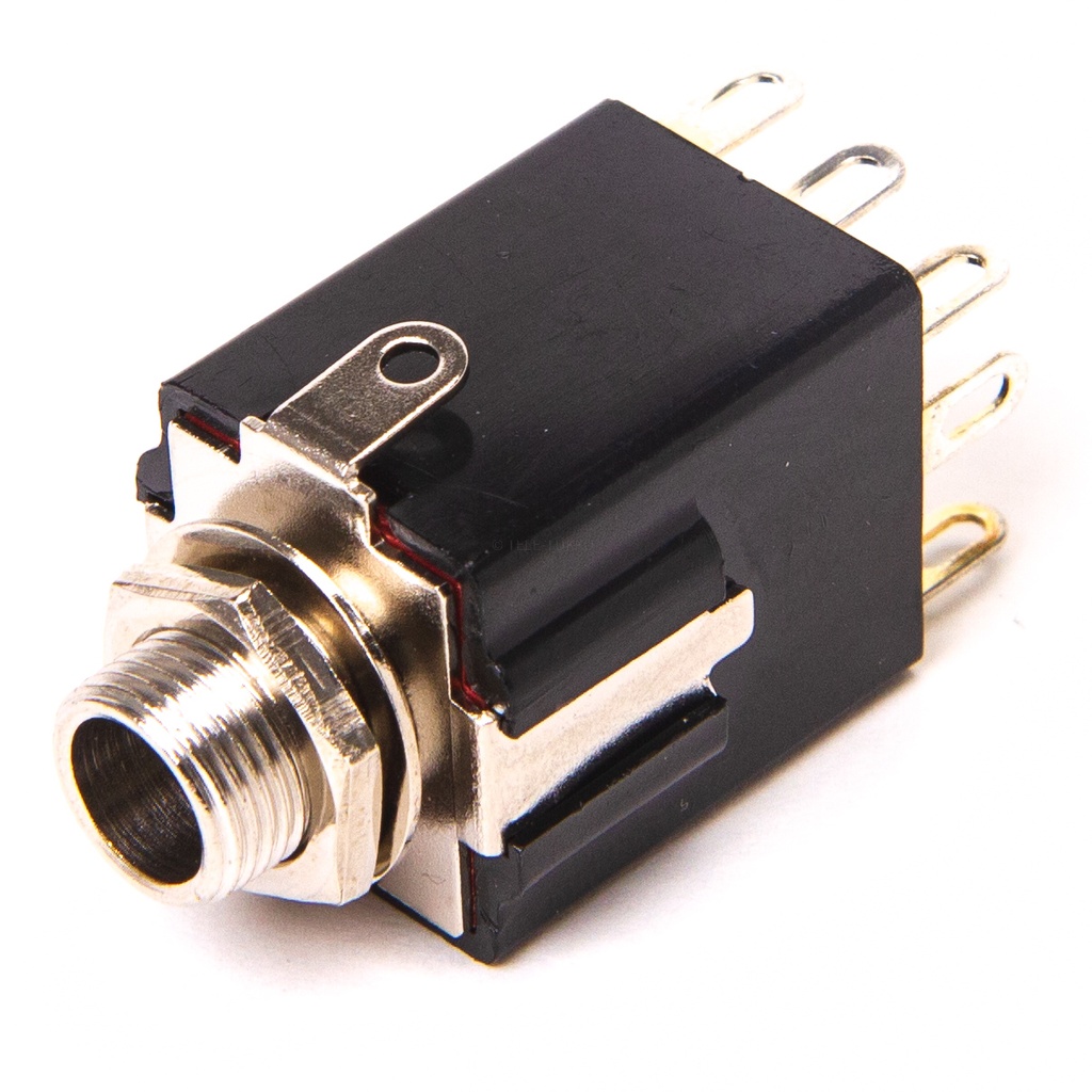 panel connector 6.3mm stereo Bakelite with switch MJ-188