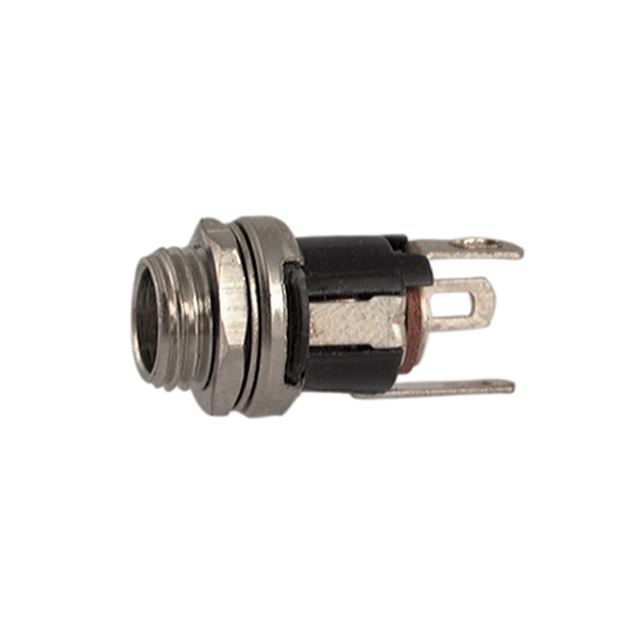 DC-chassikontakt 2,5mm med mutter bakelit