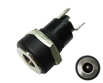 DC-chassikontakt 1,65/4,4mm med mutter panelmonterad MJ-17