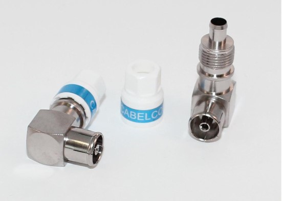 IEC-female right-angle self-install Ø6,5 - 7