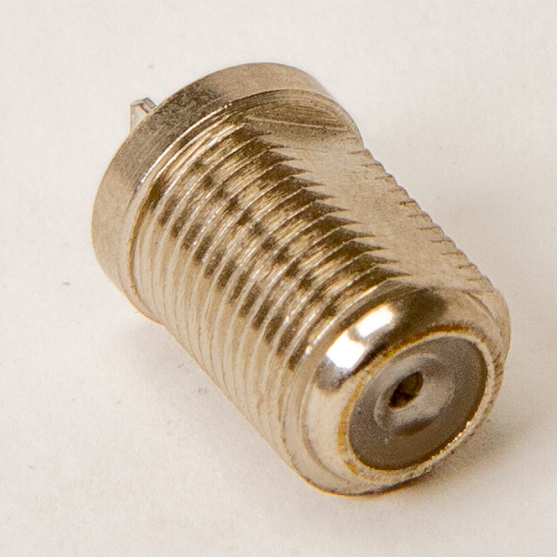 F-chassikontakt mutter/ei lödöra monteringshål 9,5mm