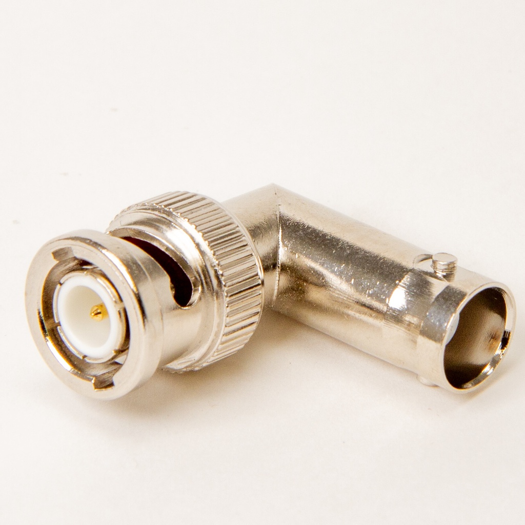 BNC-right-angle adapter male/female 50 Ohm
