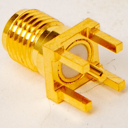 SMA-chassikontakt rak PCB teflon/guldpläterad SMA6251A1-3GT50G-50