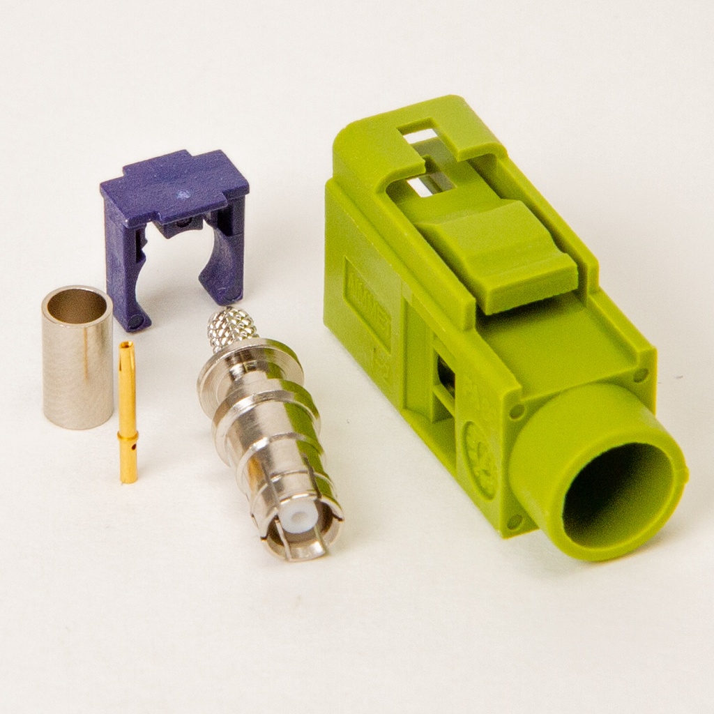 Fakra K-female crimp RG58 light green