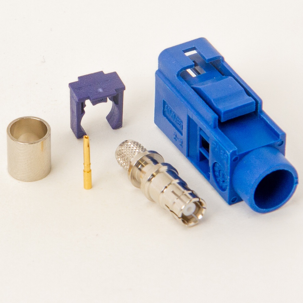 Fakra C-female crimp RG58 blue