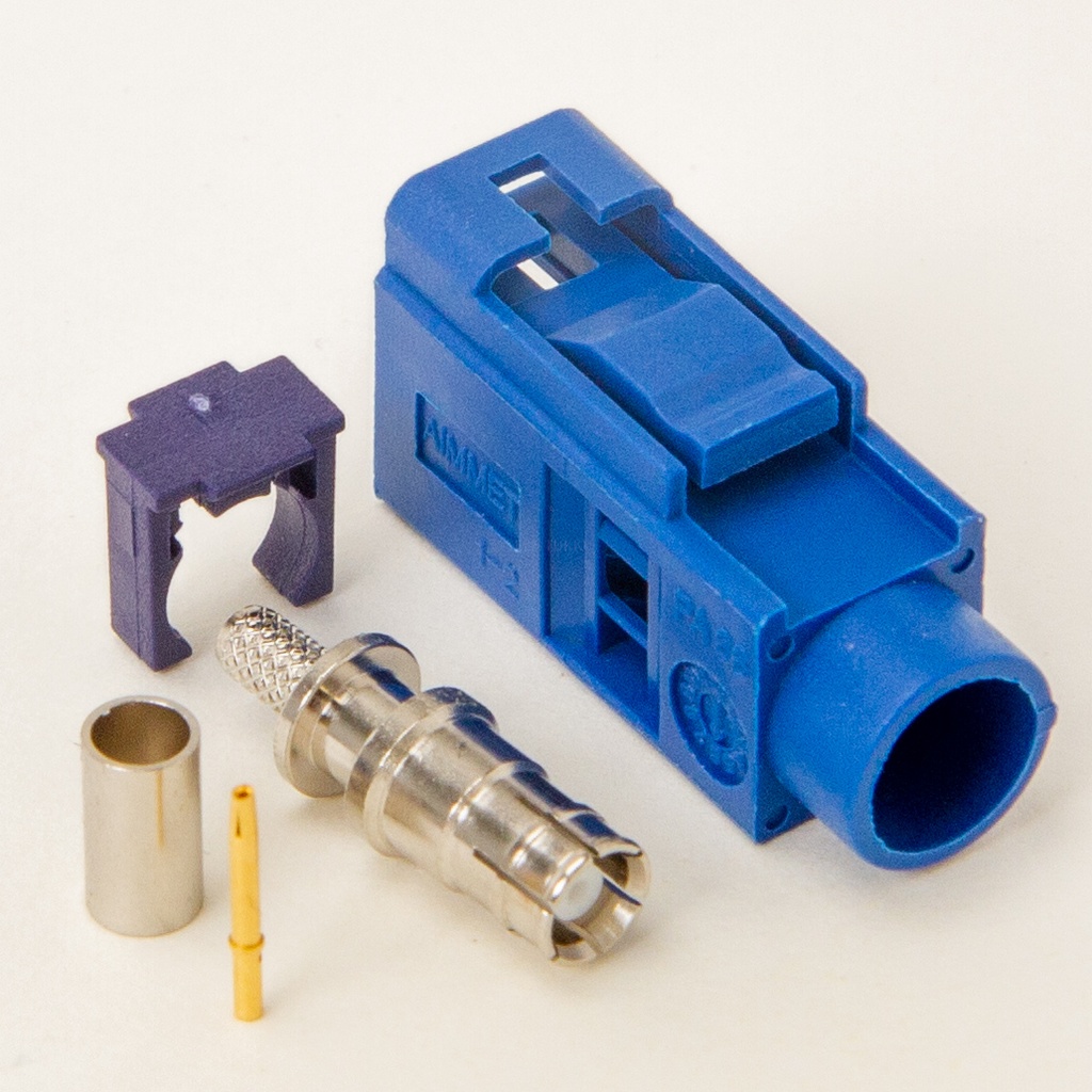 Fakra C-female crimp RG316/174 blue GPS