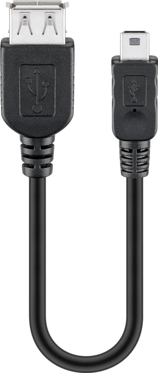 USB-A-naaras/USB B Mini-uros adapteri  0,2 m