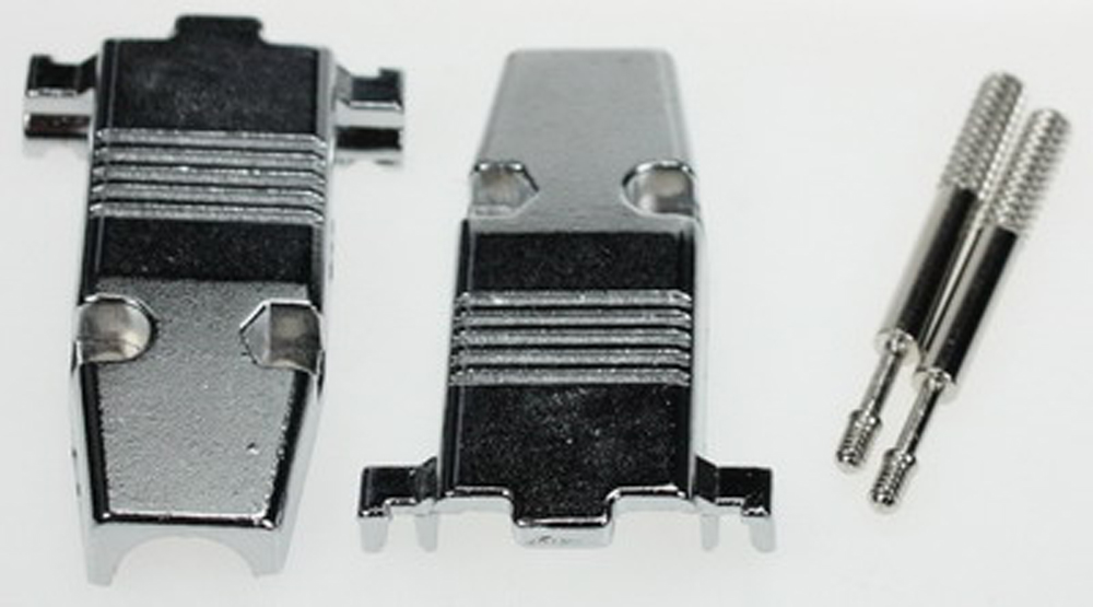 D-sub connector hood 9-pin/15-pin thumbscrew metal ø10mm for cable