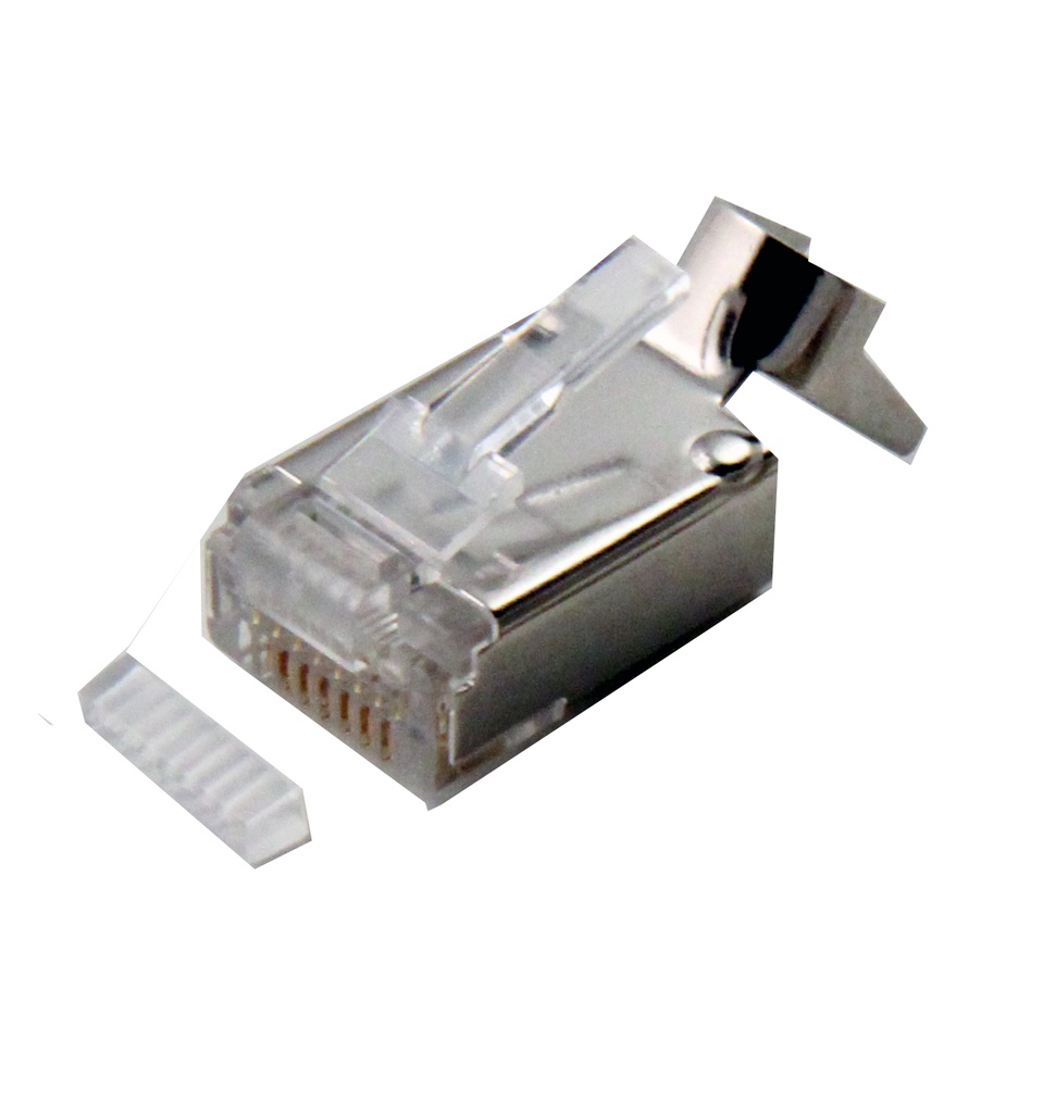 RJ45-uros 8n ohjurilla CAT6a täyssuoj. pyöreälle kaapelille