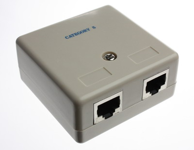 RJ45-seinärasia 2-os pinta CAT5e täysin suojattu