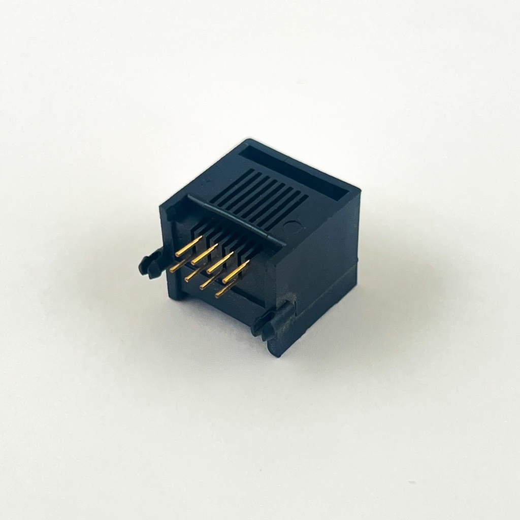 RJ45 panel connector 8-pin black right-angle