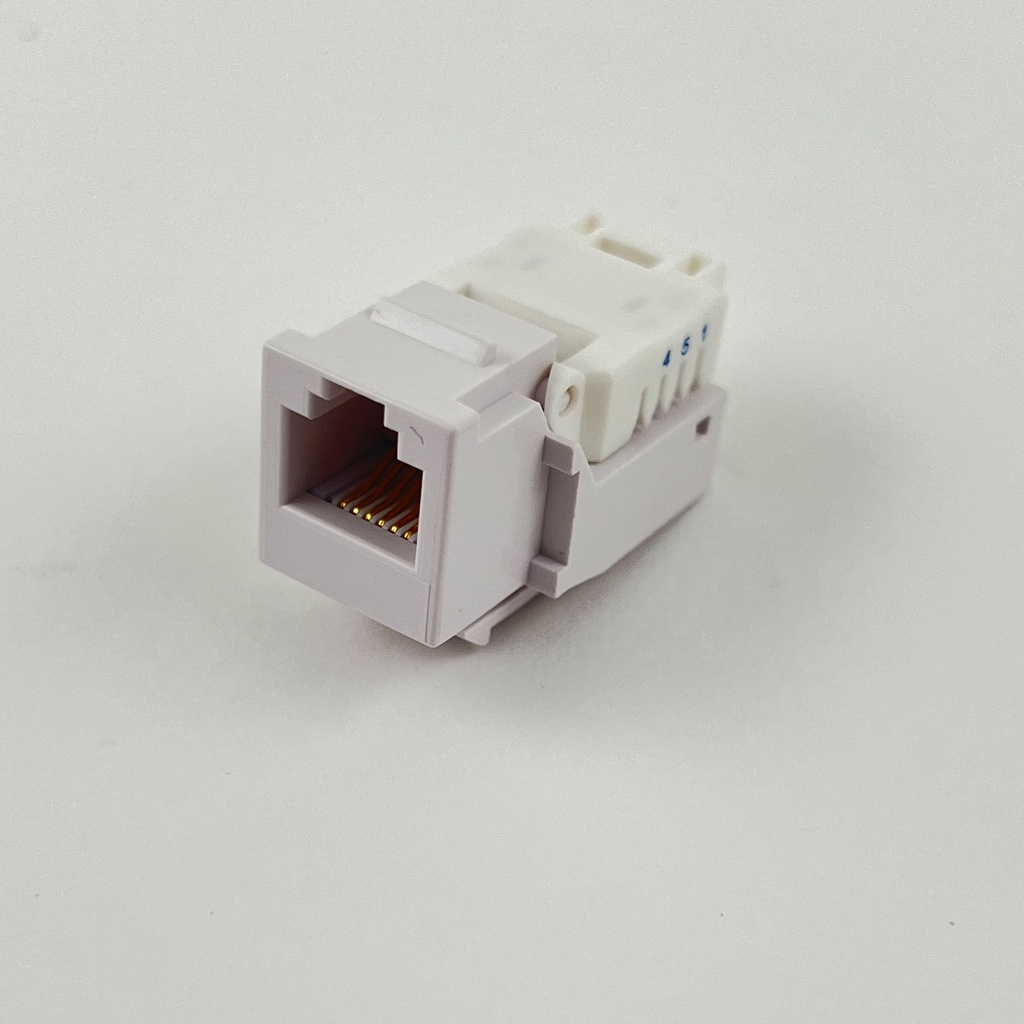RJ12-chassikontakt panelmonterad snap-in vit