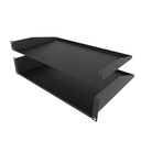 rack shelf 1U, black depth 270.5mm, load capacity 15kg