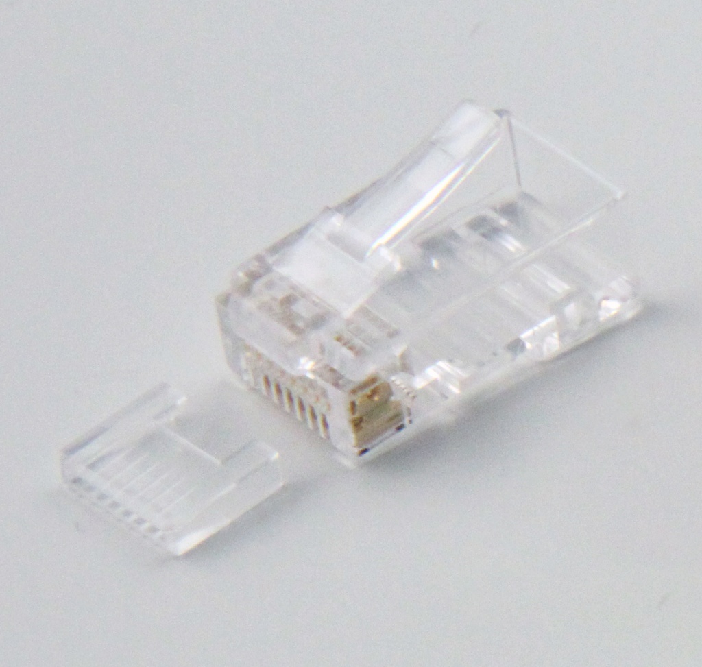 RJ45-male 8-pin with wire guide CAT6 50µ unshielded for round cable