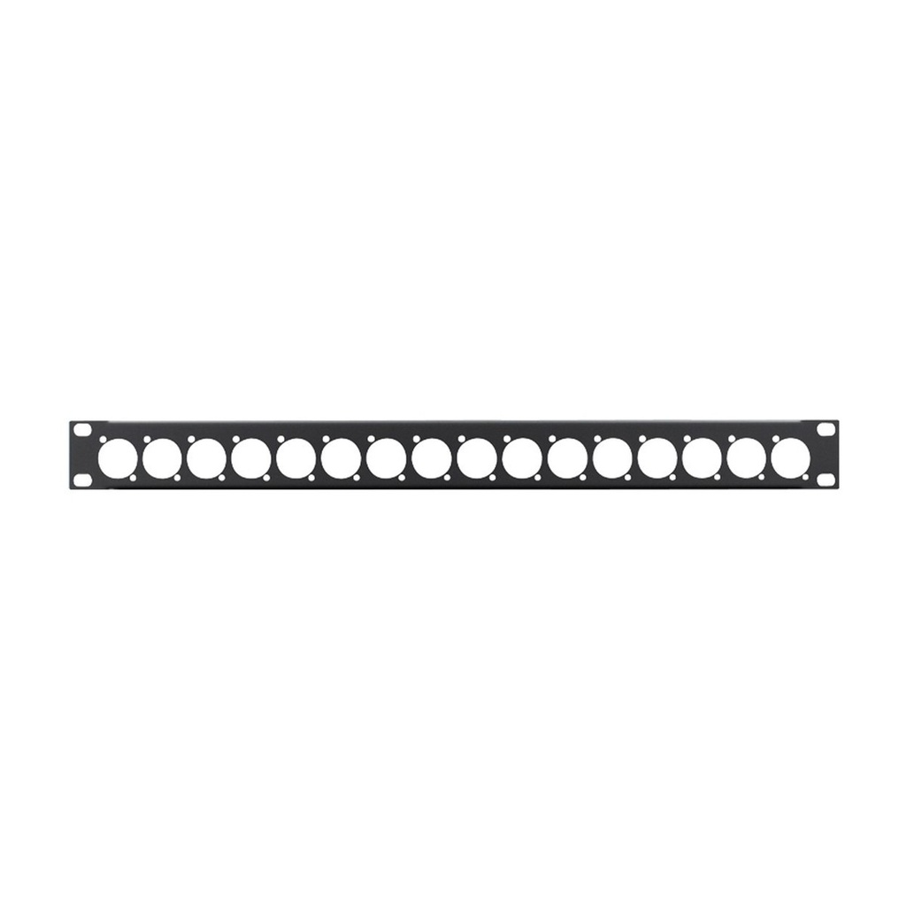 19" rackpanel 16× D-format hål 1U