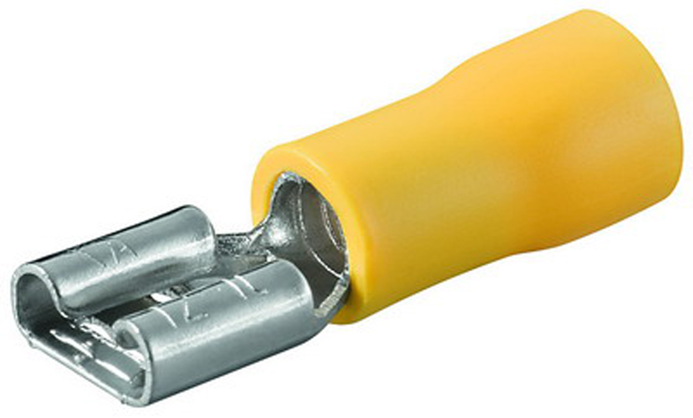 quick-disconnect terminal female spade terminal 6,35x0,8 yellow