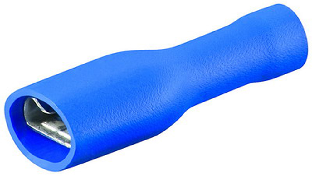 quick-disconnect terminal female spade terminal 6,35 blue fully shielded