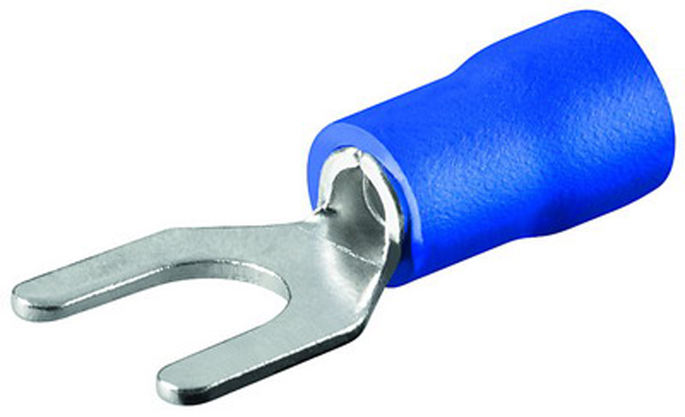 quick-disconnect terminal fork terminal 6.4mm blue