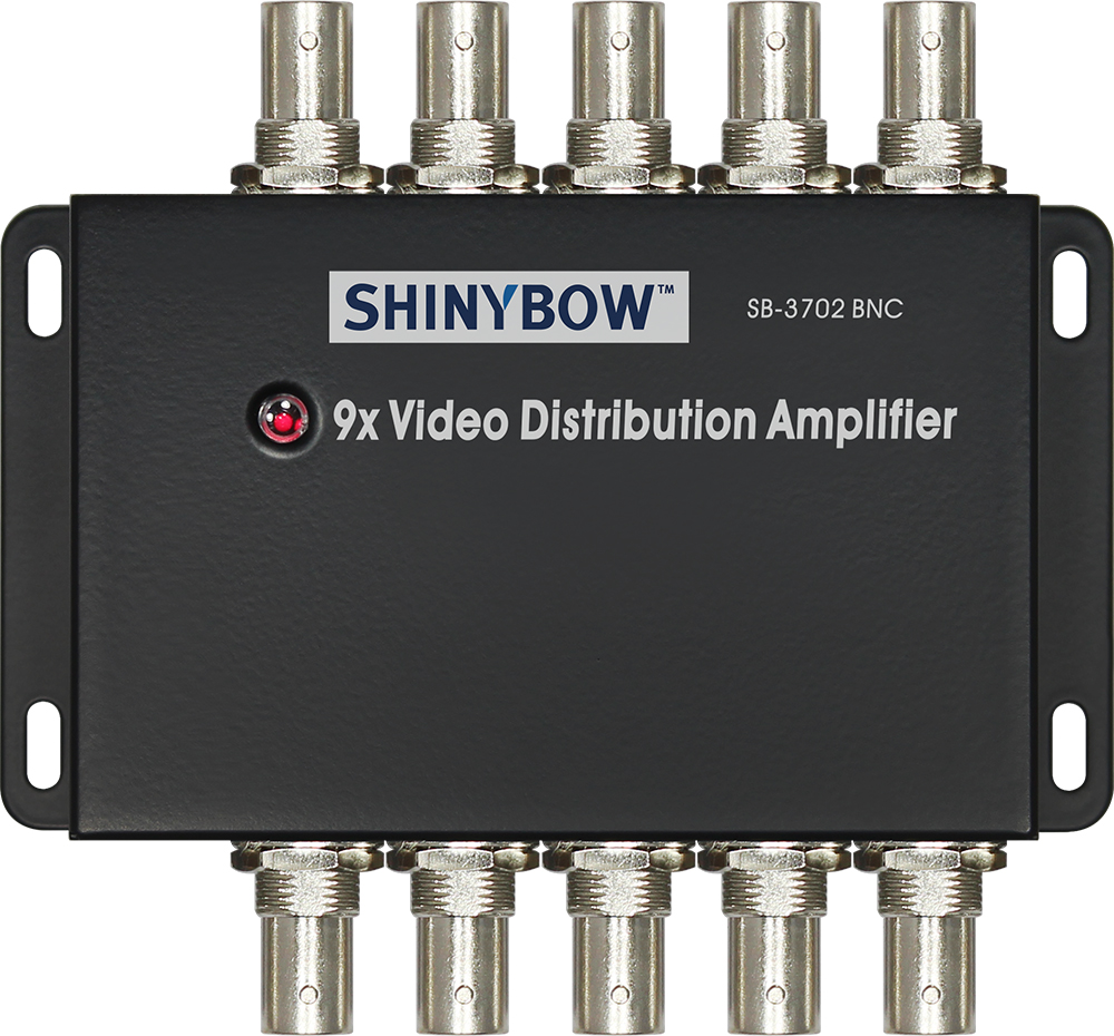 1-to-9 composite video distribution amplifier, RGB BNC connectors