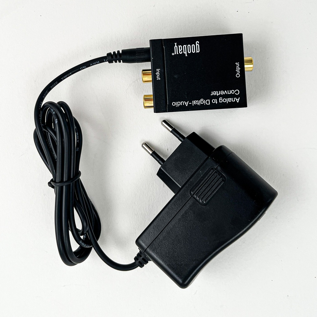 Analog-till-digital ljudomvandlare, 2xRCA till Toslink, nätadapter ingår