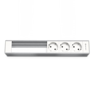 6-platser modul, KF45-serie 3xSchuko, 3 ledig platser