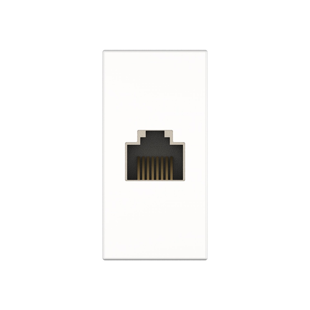 KF45 CAT6A (RJ45) n/n adapteri valkoinen  ½koko